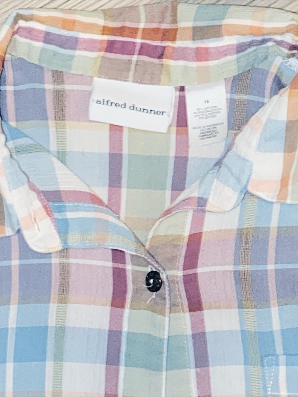 Alfred Dunner Pastel Plaid Button-Front Shirt